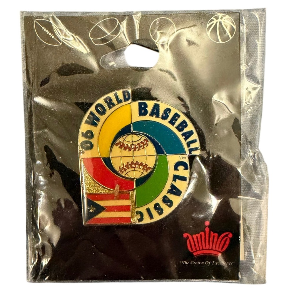 Aminco 2006 World Baseball Classic WBC Puerto Rico Logo Enamel Pin New NIP
